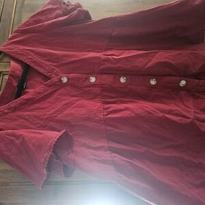 Men's Red Button-Up Shirt